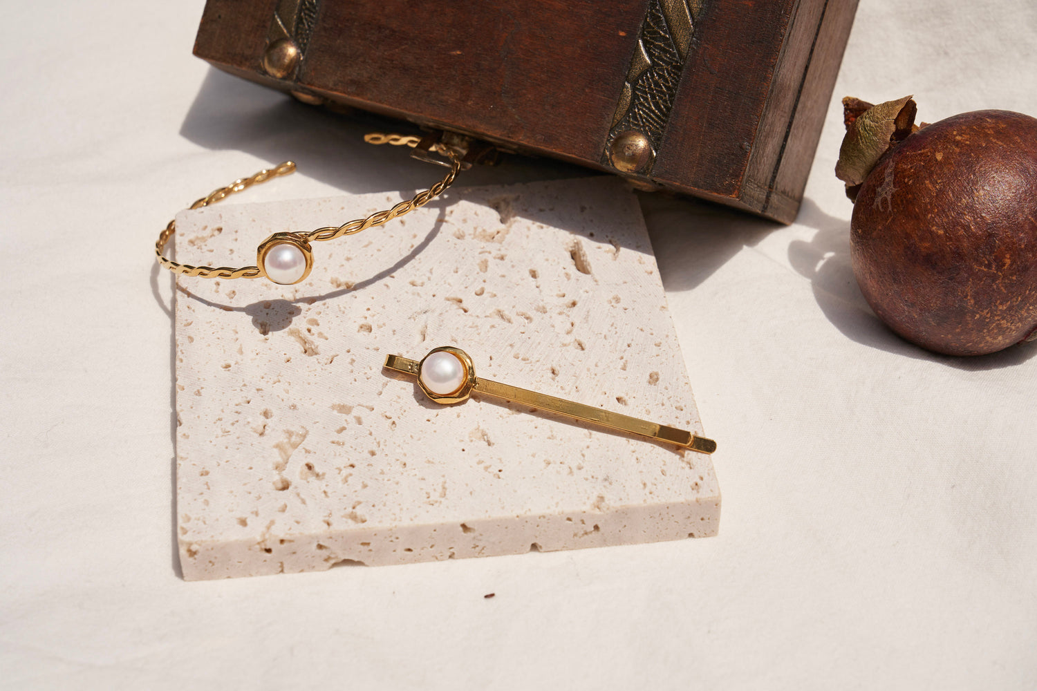 MARELO new collection gold plated silver 925 hair pin and bracelet