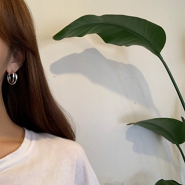 Minimalist Double Hoop earrings - MARMELO USA