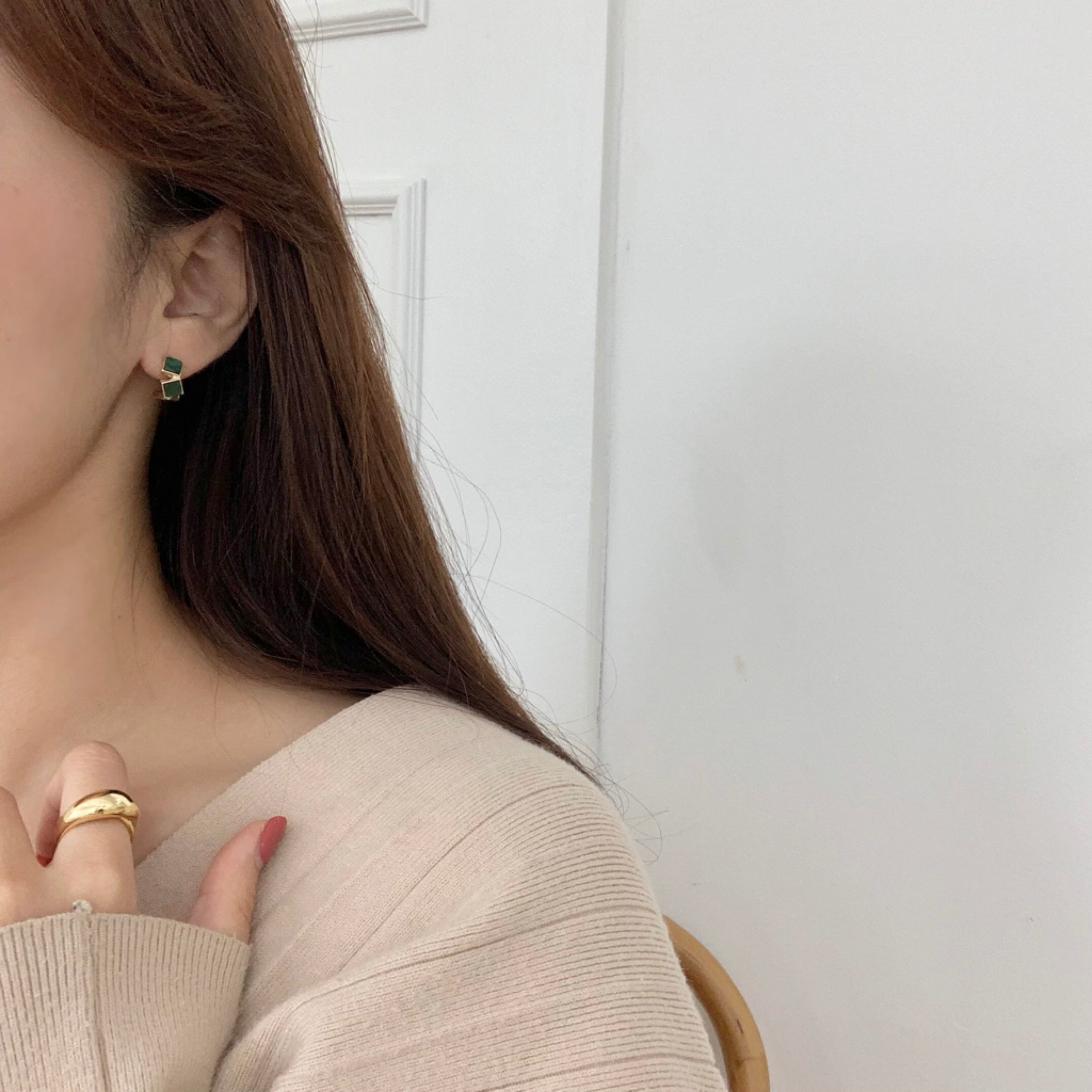 Colorful Mother Of Pearl Small Hoop Earrings - MARMELO USA
