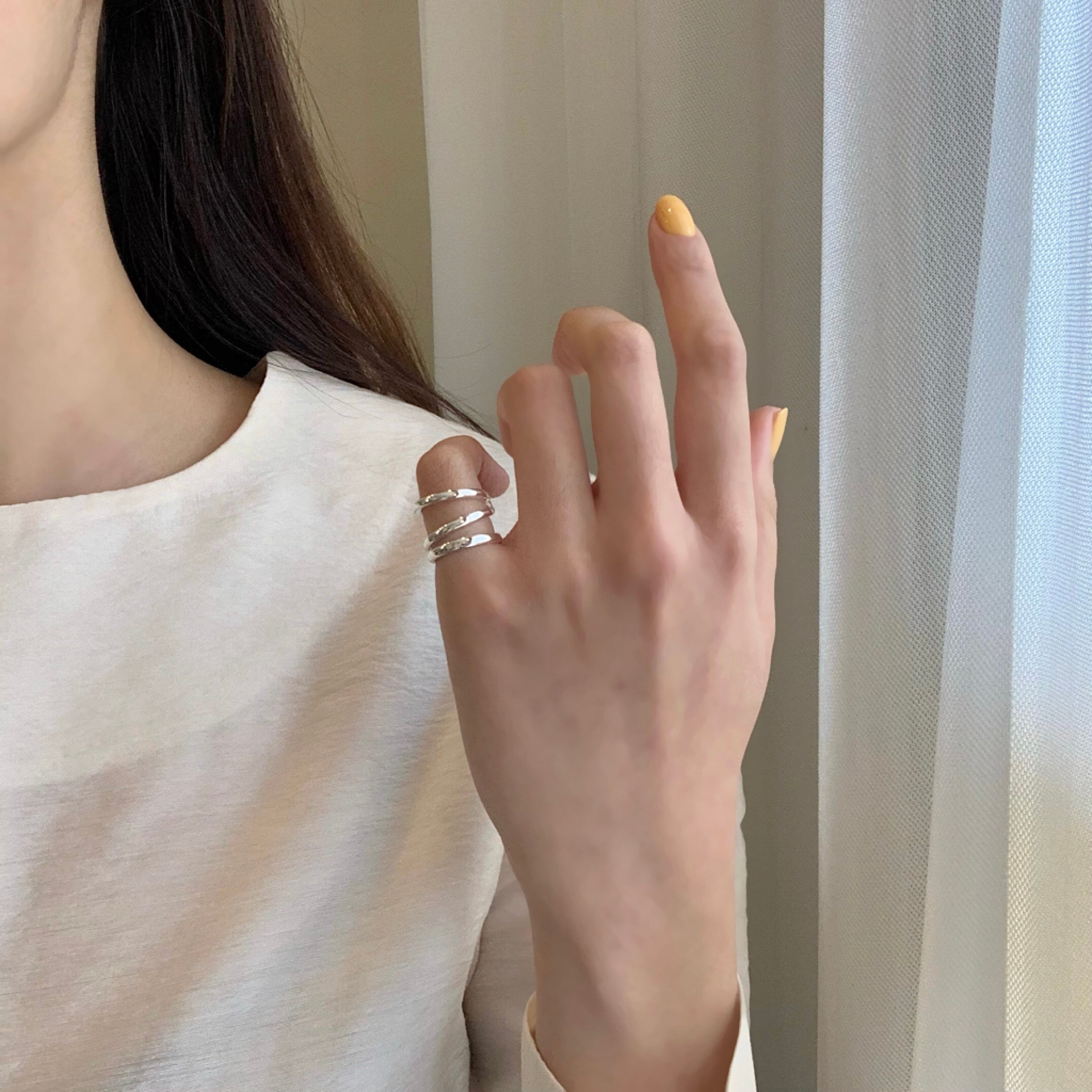 Triple Line Pinky & Midi Ring - MARMELO USA