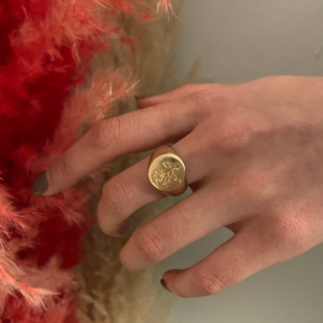 Flower Signet Ring - MARMELO USA