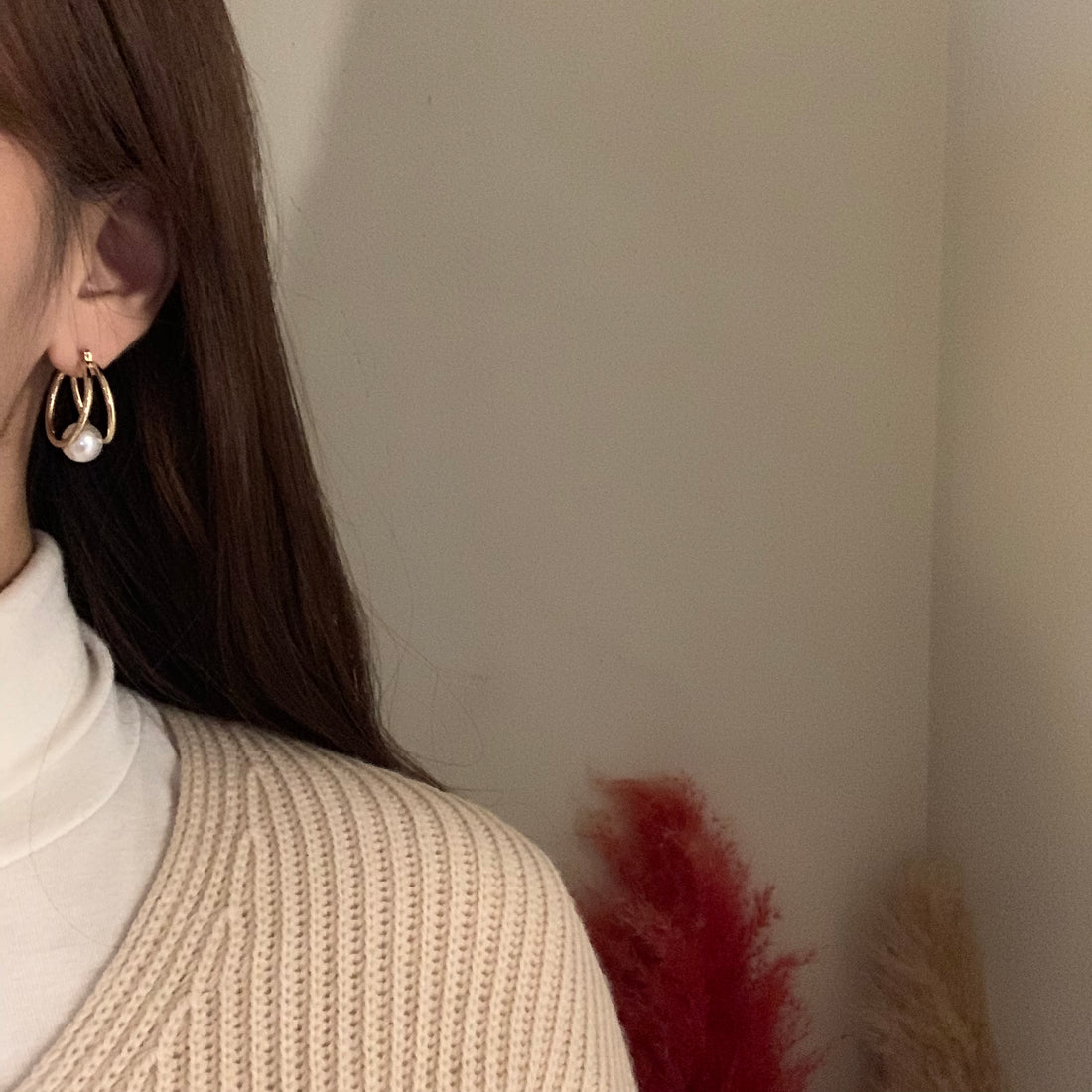Muse Double Hoop and Pearl earrings - MARMELO USA