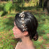 Gold Long Pearl & Floral Bridal Hair Clip Band - MARMELO USA