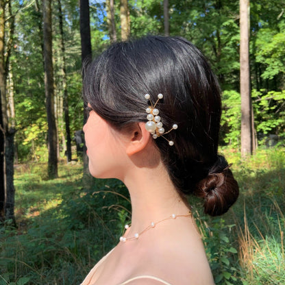 Wedding Pearl Gold Hair Comb Set 1 - MARMELO USA