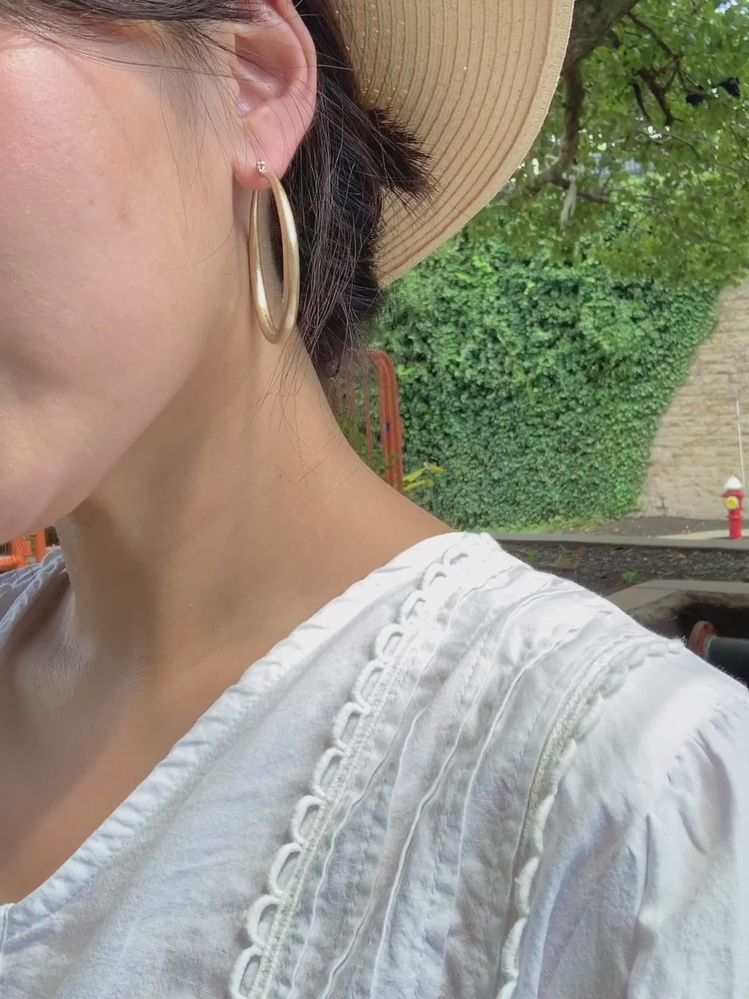 45mm Diameter Minimalist Retro Finish Lightweight Basic Hoop Earrings