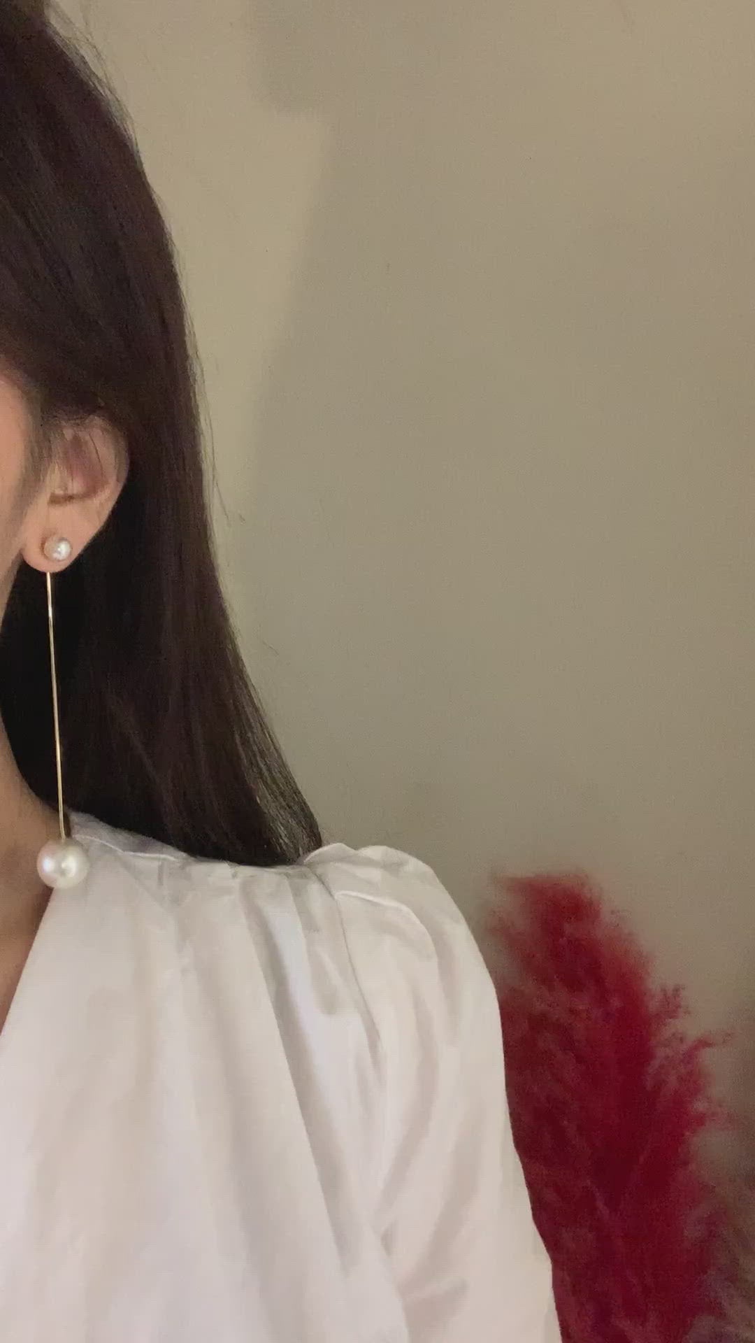 Two-In-One Big Pearl Long Chain earrings