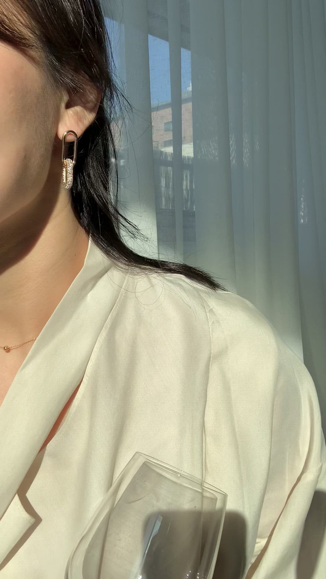 Stunning Cubic Hoops Dangle Earrings