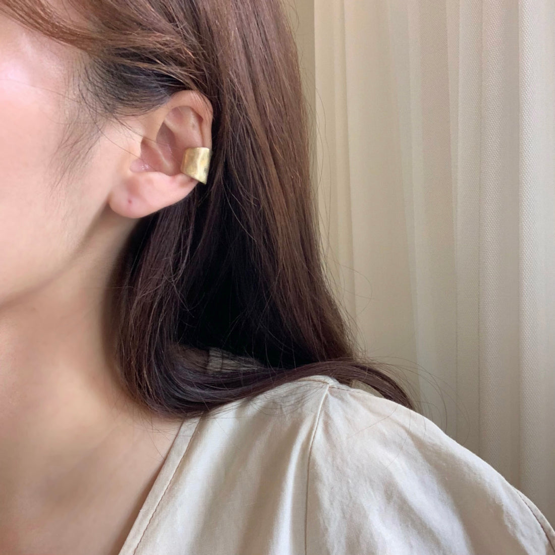 Chunky Gold Silver Wide Ear Cuff - MARMELO USA