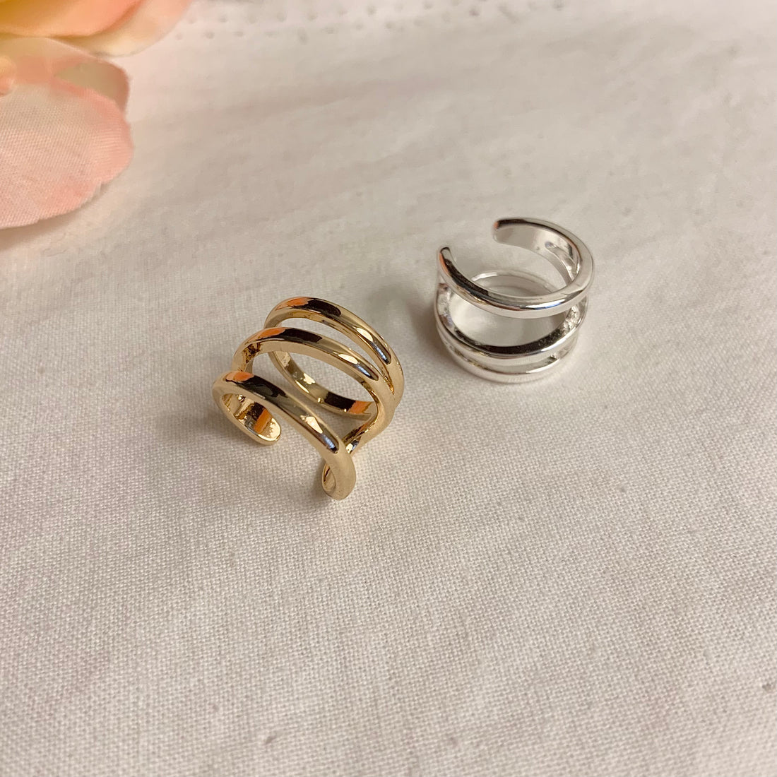 Triple Line Pinky & Midi Ring - MARMELO USA