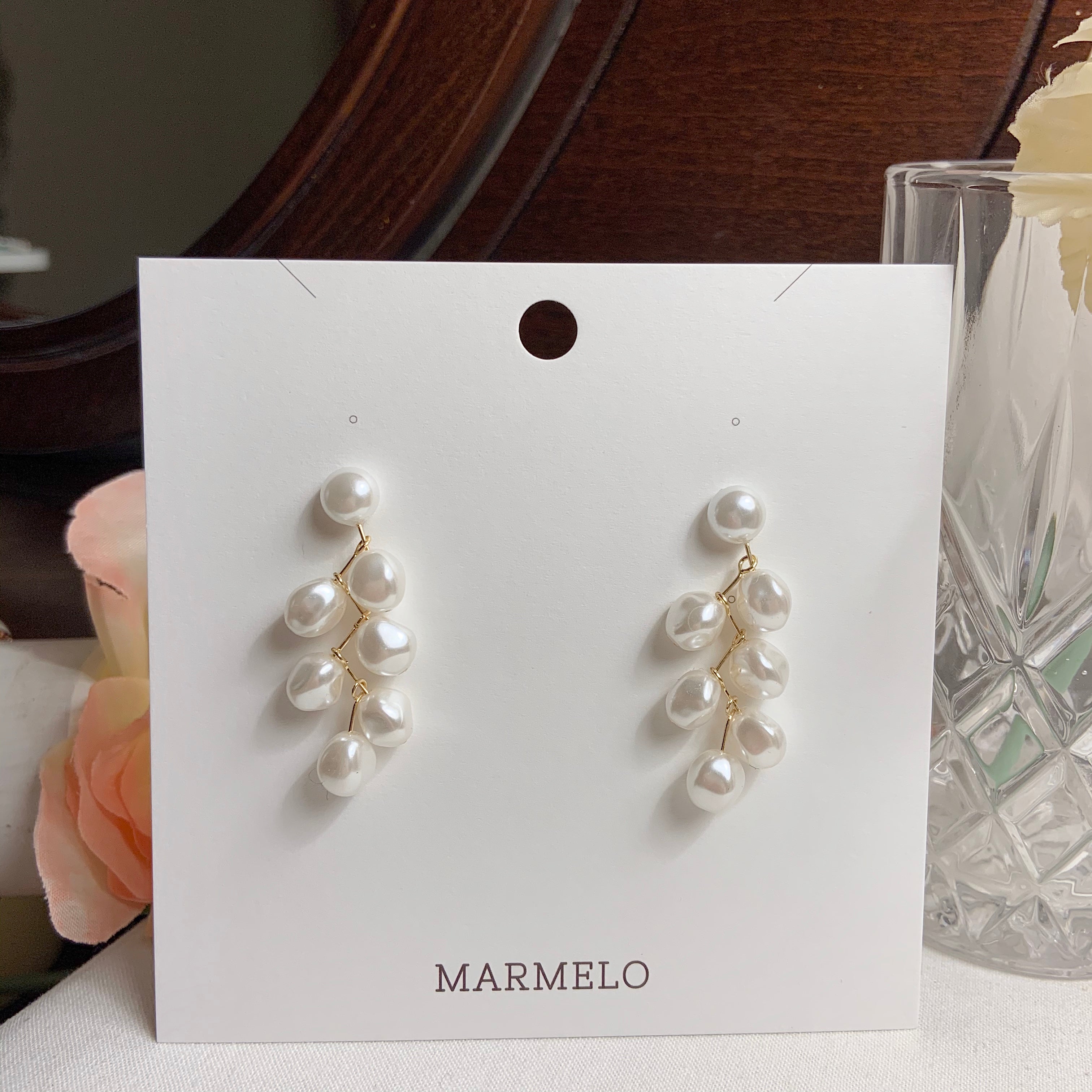 Delicate on sale pearl earrings