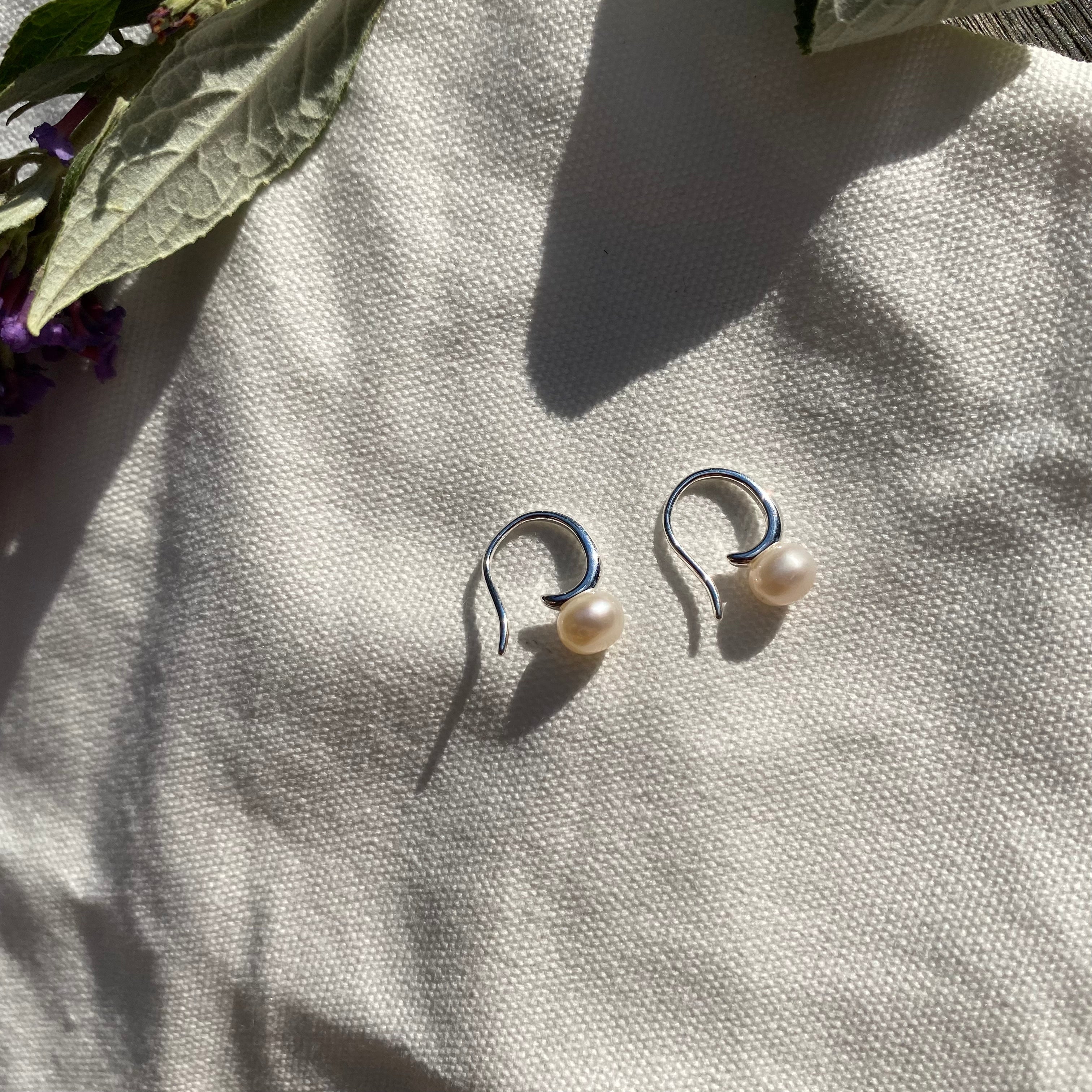 [Silver 925] Hook Mini Freshwater Cultured Pearl Drop Earrings - MARMELO USA