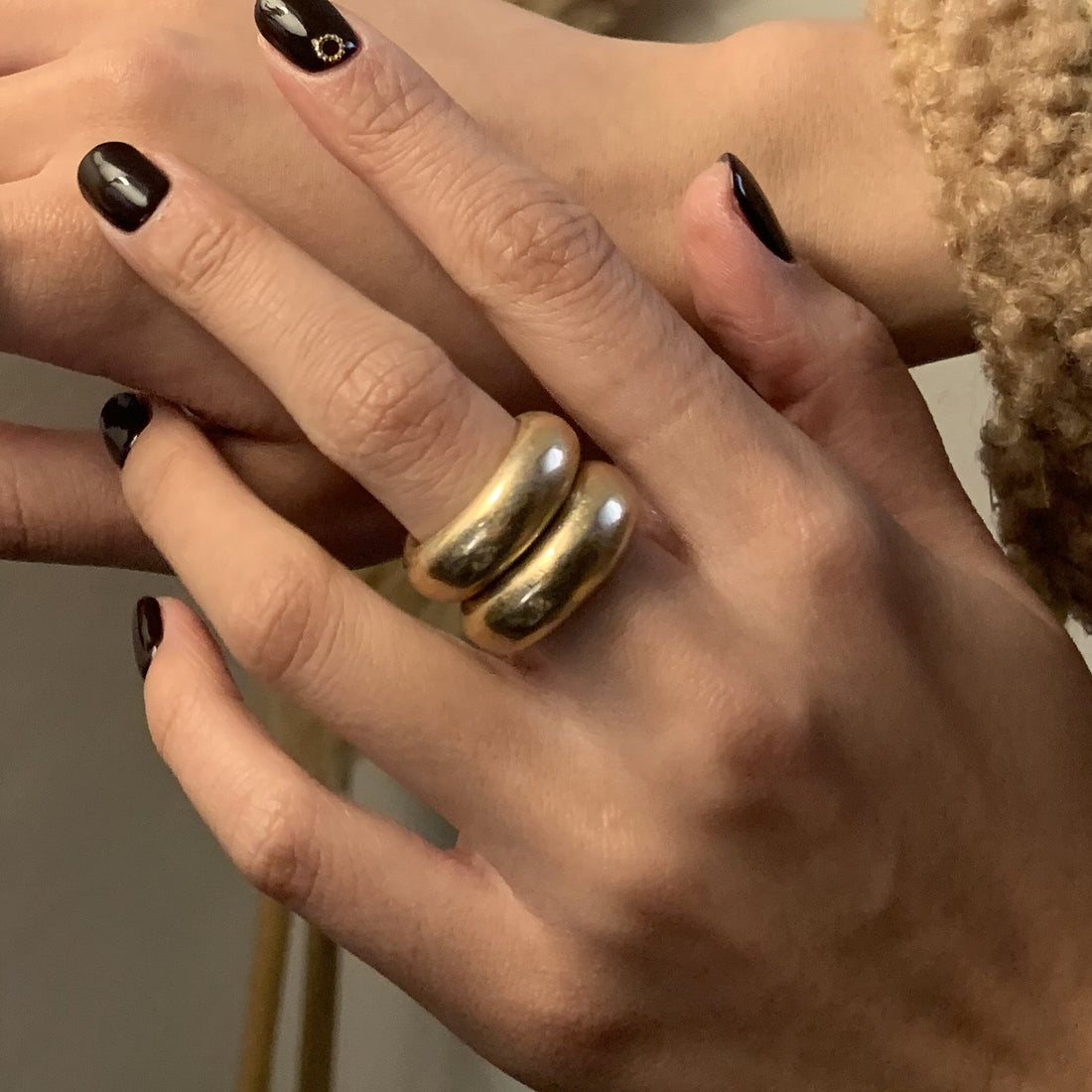 Simple Bold Gold Ring Band - MARMELO USA
