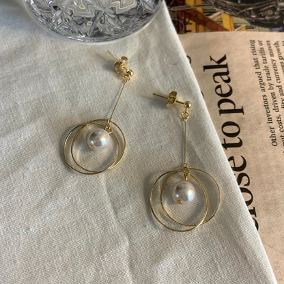 Slim Romantic Pearl Drop earrings - MARMELO USA