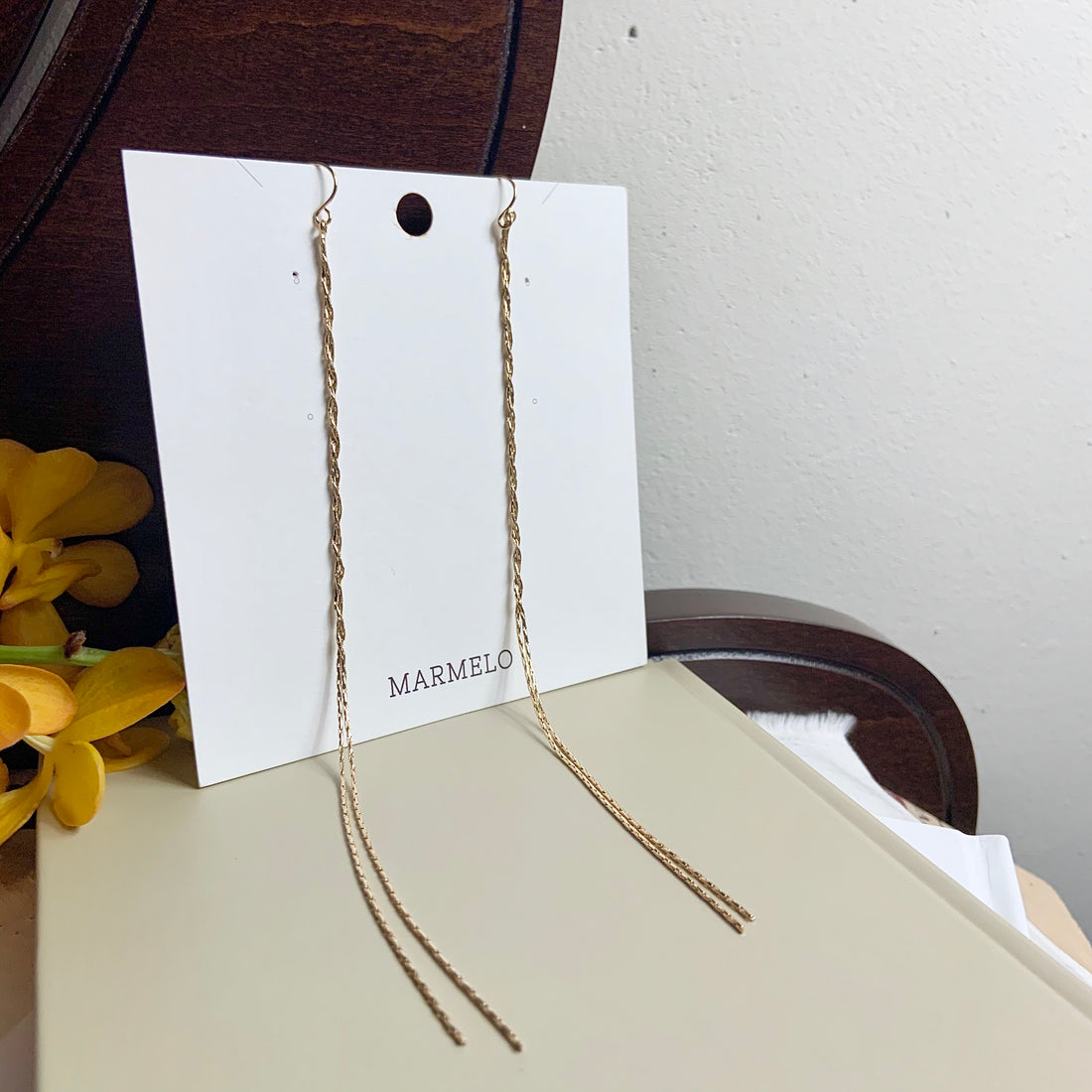 Twisted Long Drop earrings - MARMELO USA