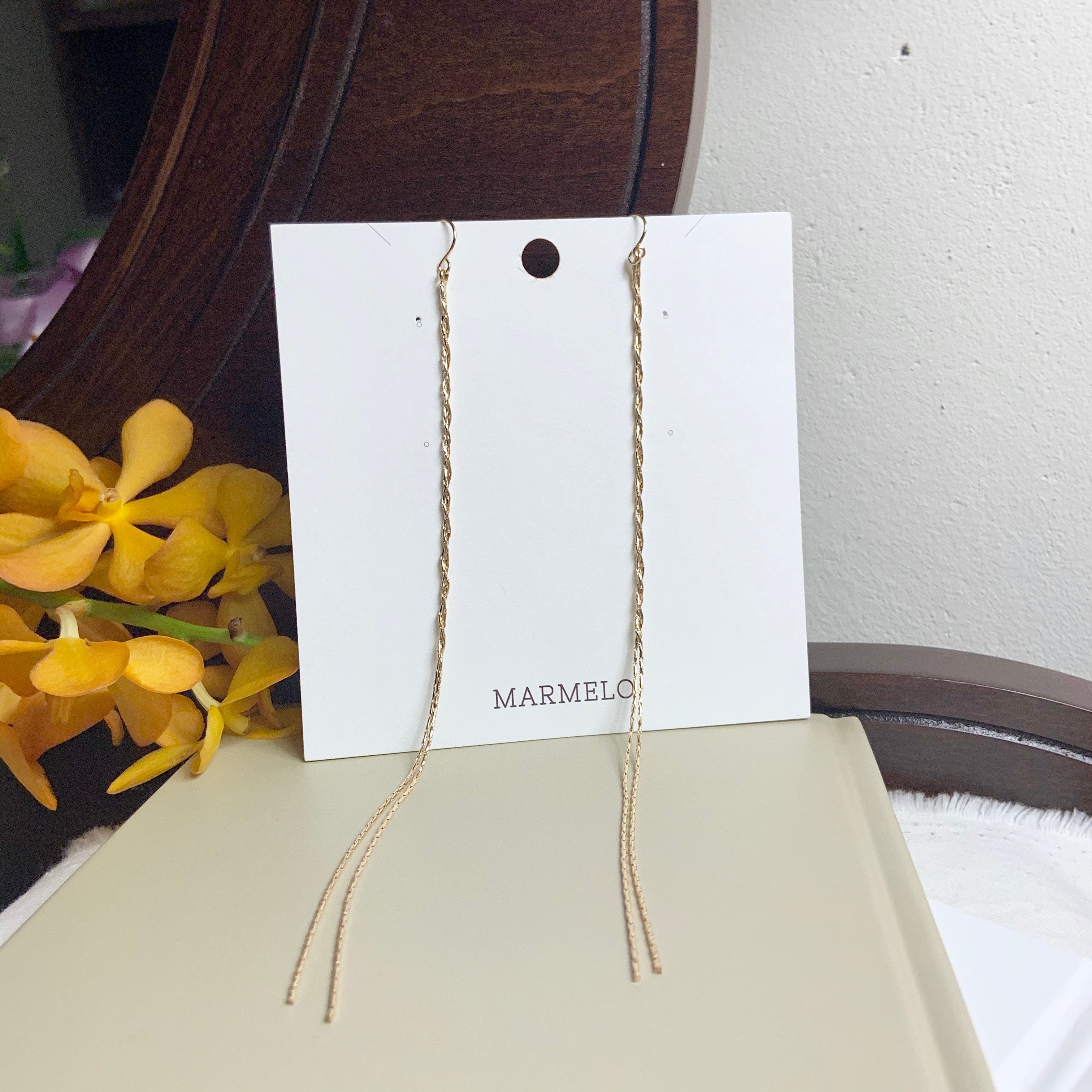 Twisted Long Drop earrings - MARMELO USA
