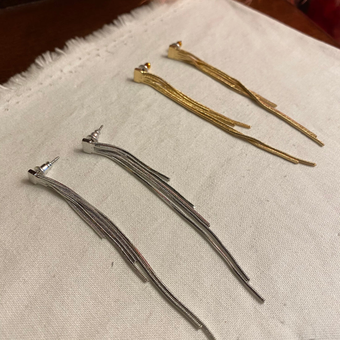 Polished Long Drop Earrings - MARMELO USA