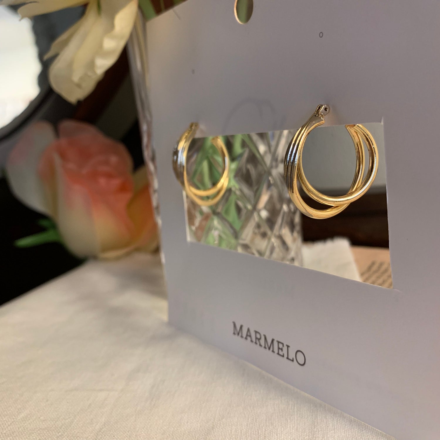 Minimalist Double Hoop earrings - MARMELO USA