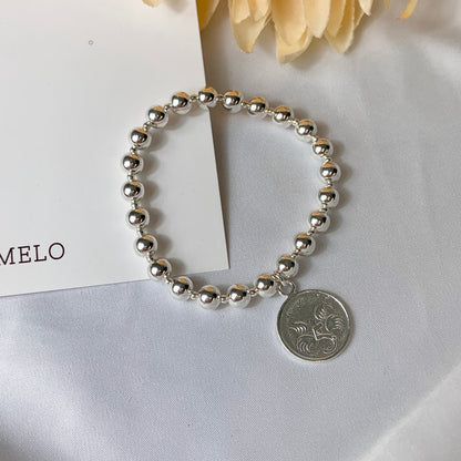 All Sterling Silver Coin Bracelet - MARMELO USA
