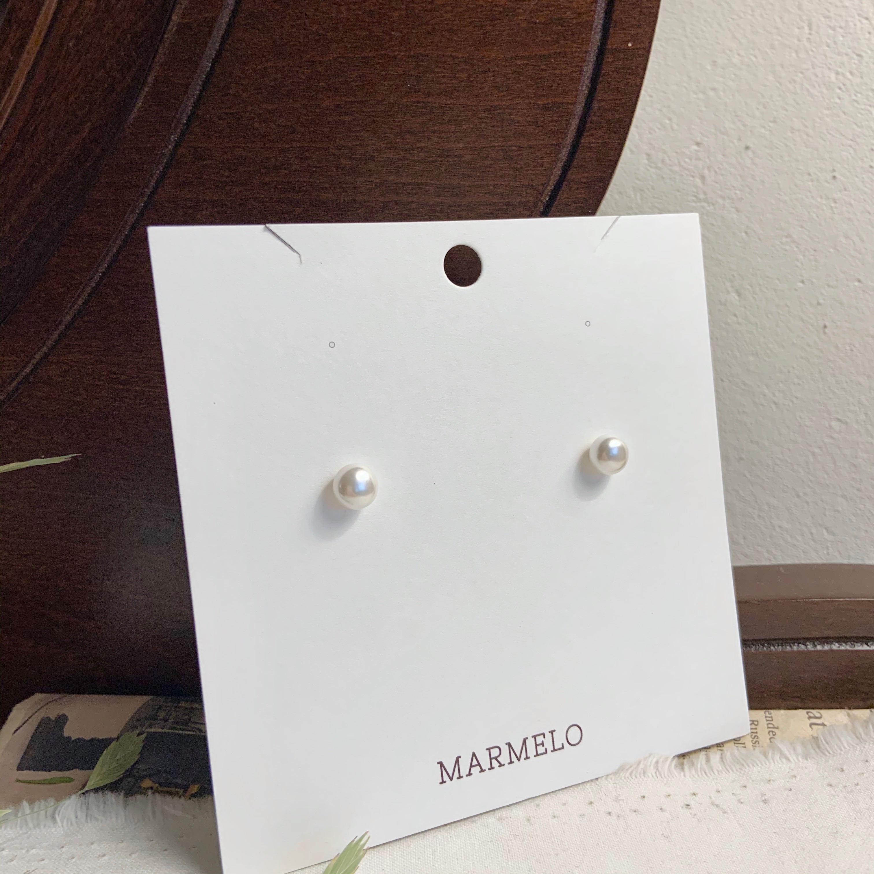 Silver 925 Button Pearl Stud Earrings - MARMELO USA