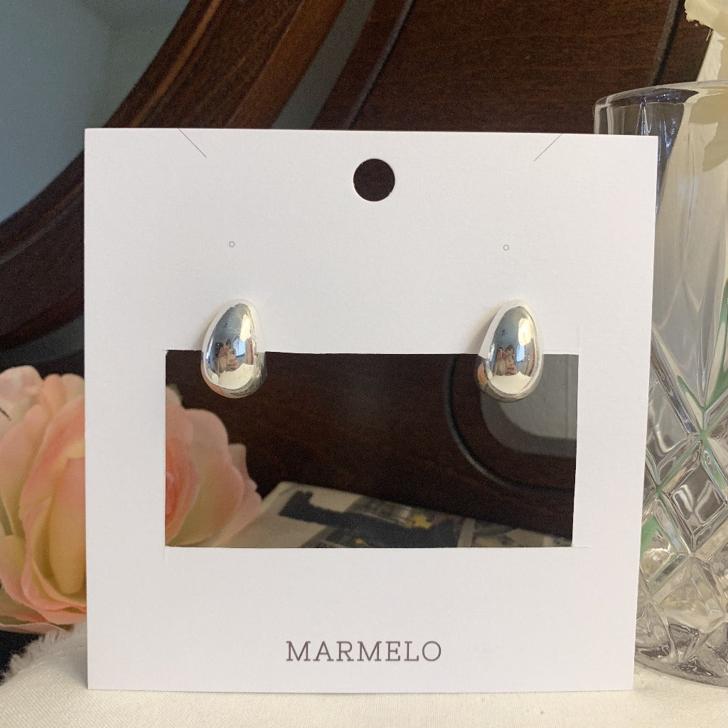 [Clip on]  Simple Bold Teardrop Stud earrings - MARMELO USA