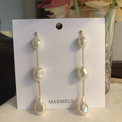 Tiered Pearls Drop earrings - MARMELO USA