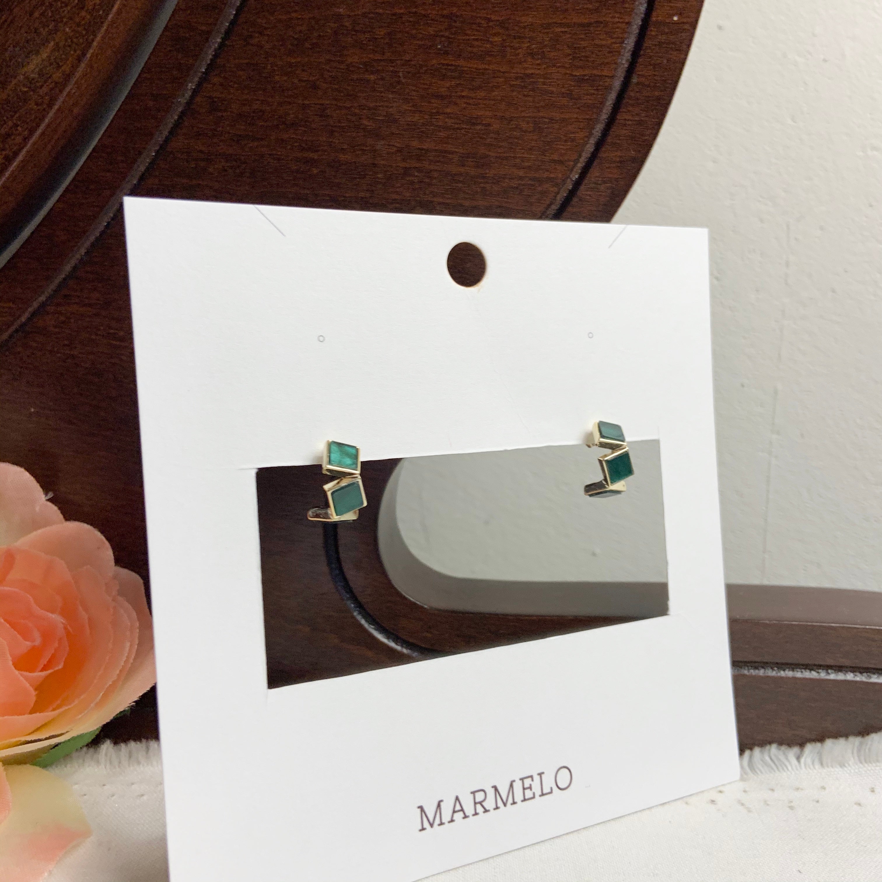 Colorful Mother Of Pearl Small Hoop Earrings - MARMELO USA