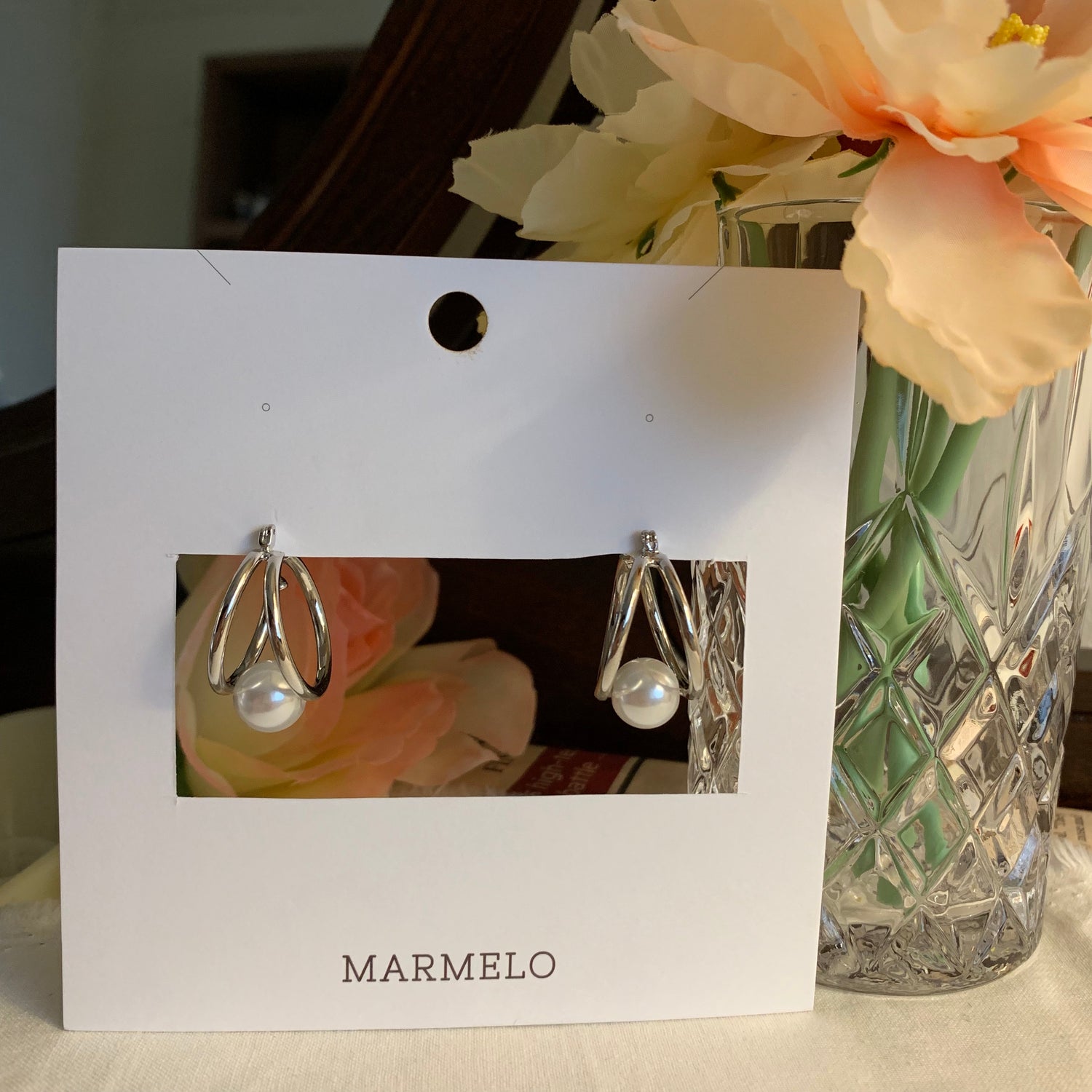 Muse Double Hoop and Pearl earrings - MARMELO USA