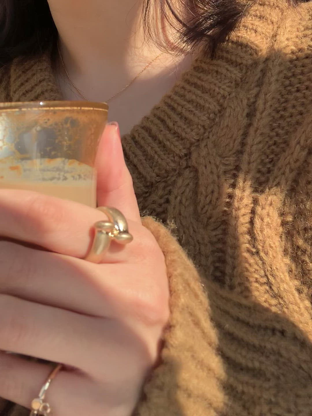 Dangling Pearl Pinky Knuckle Ring