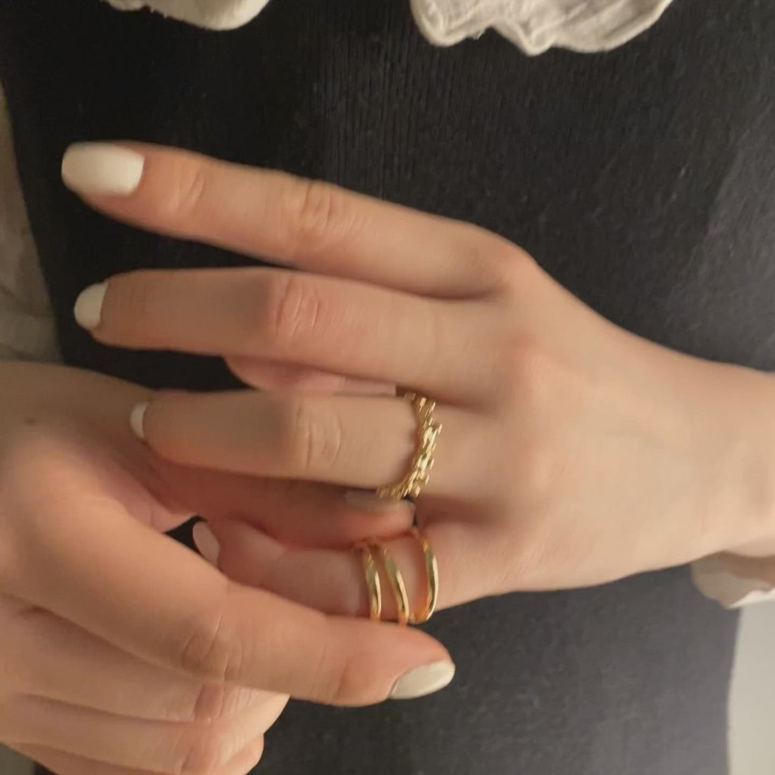 Triple Line Pinky & Midi Ring