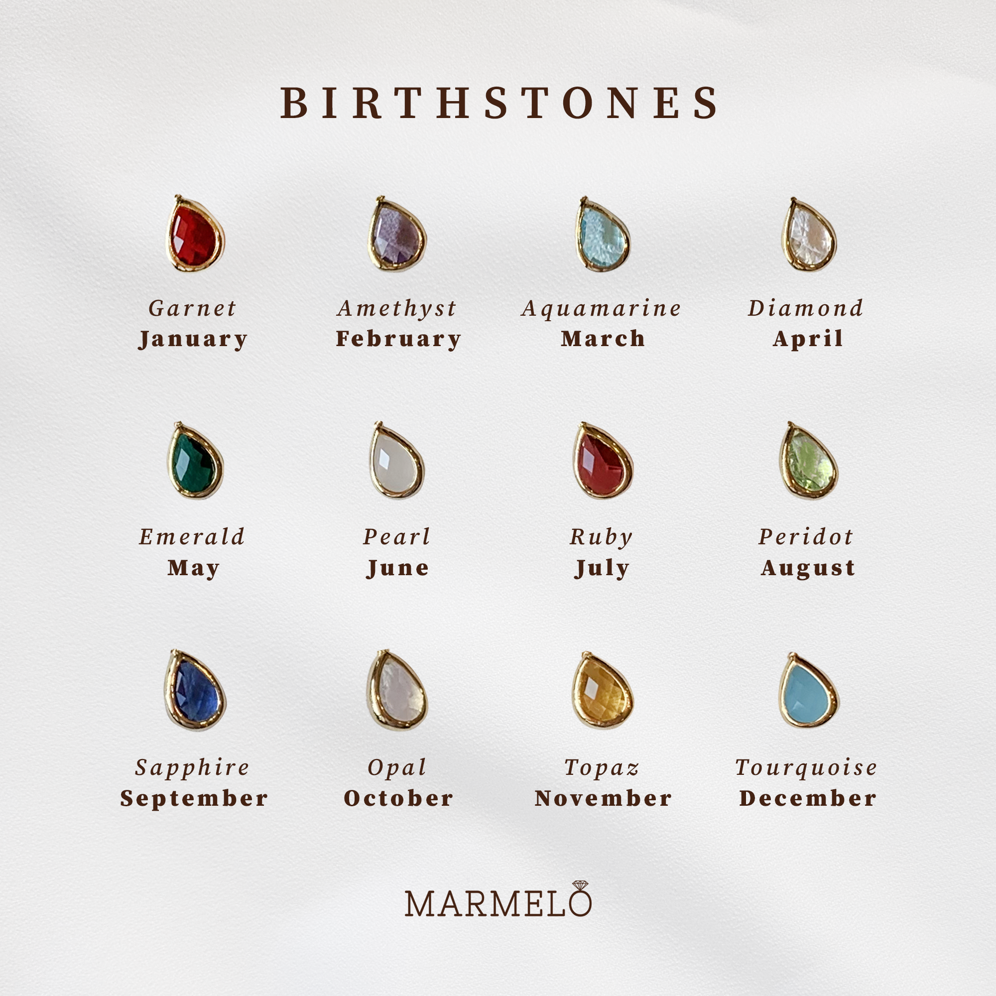 Birthstone Ohrringe + Halskette Schmuckset 