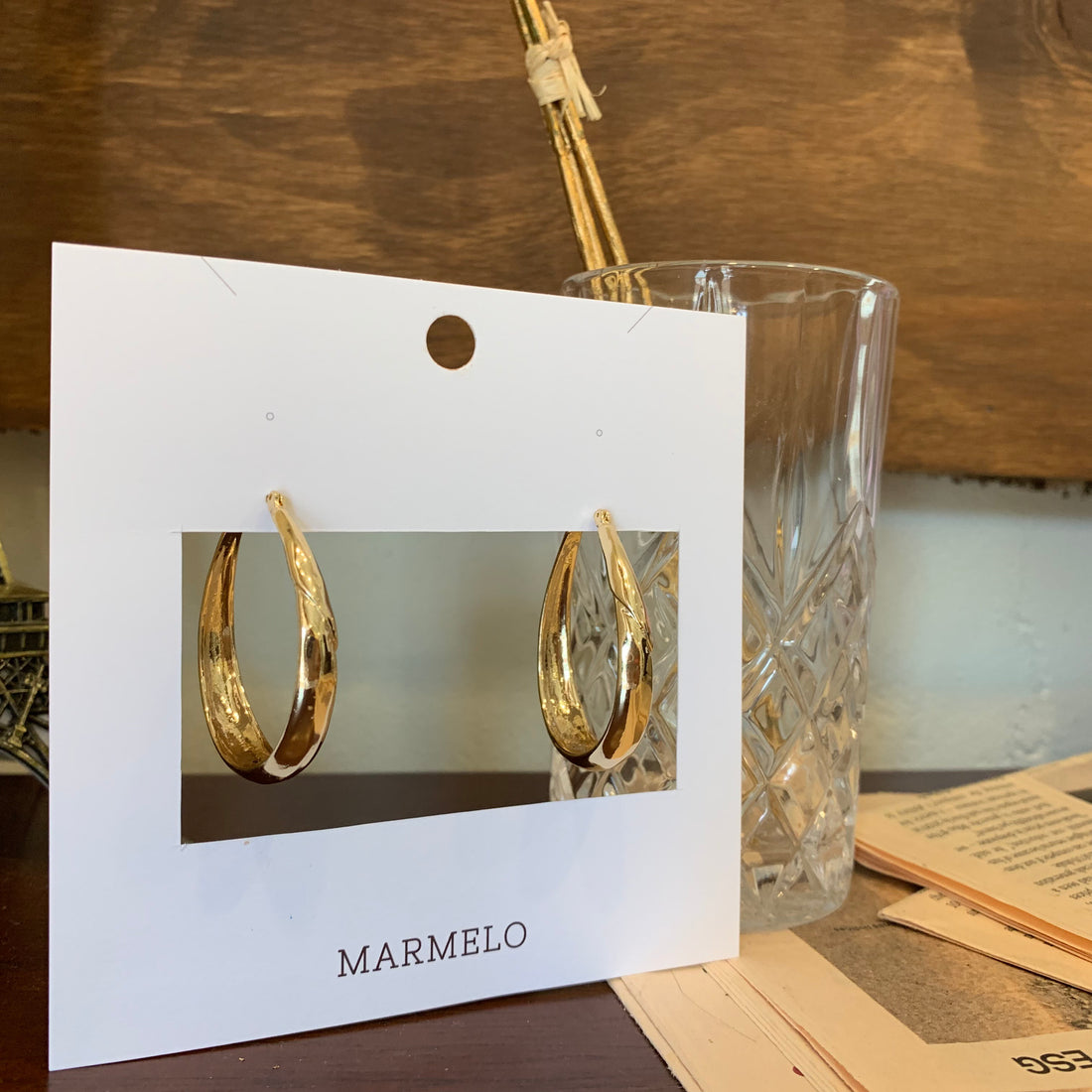 Gold Vintage Twist Hoop earrings - MARMELO USA