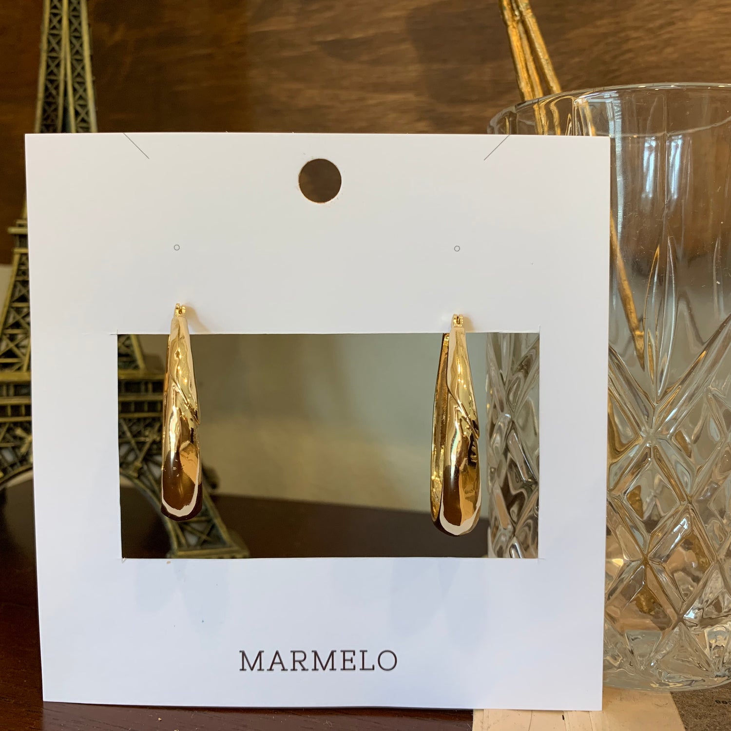 Gold Vintage Twist Hoop earrings - MARMELO USA