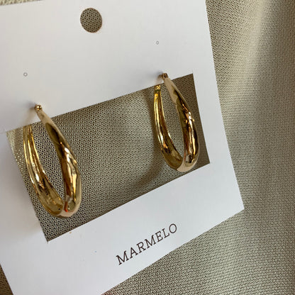 Gold Vintage Twist Hoop earrings - MARMELO USA